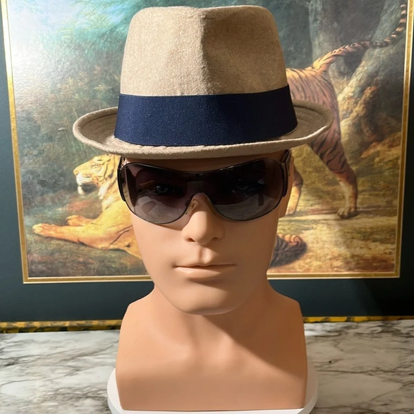 PRADA SHEILD AVIATOR UNISEX SUNGLASSES WITH CASE. 90s VINTAGE AND RARE IN EUC - Picture 2 of 16